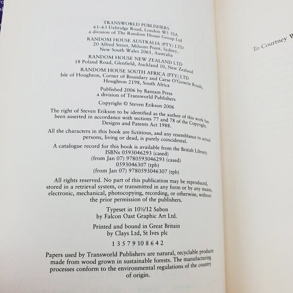 Bonehunters Malazan Book 6 Erikson HCDJ 2006 First Print Seemingly Unread Spine - Picture 3 of 15